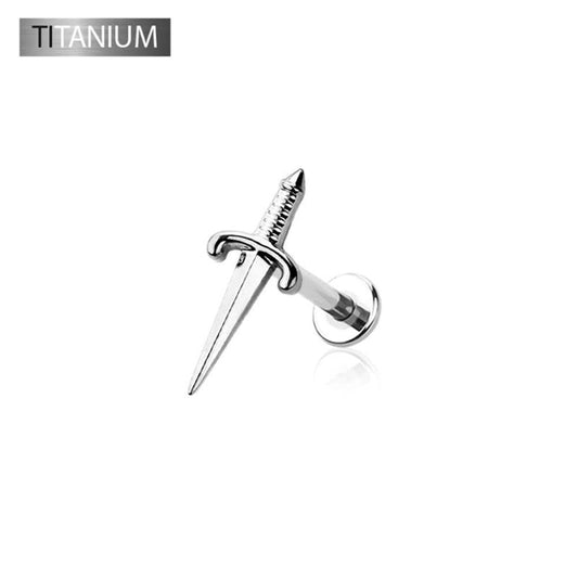 Premium G23 Titanium Claw-Set Sword Threadless Flat Back