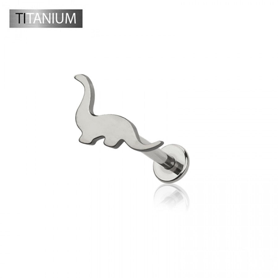 Premium G23 Titanium Dinosaur Threadless Flat Back