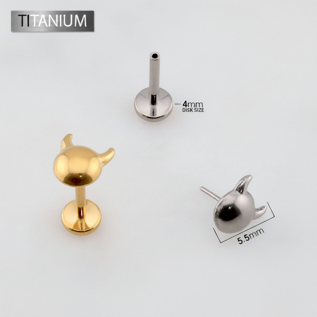 Premium G23 Titanium Mini Devil Threadless Flat Back