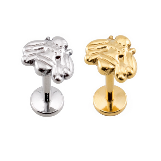 Premium G23 Titanium Sculpted Fly Fancy Threadless Flat Back 18g