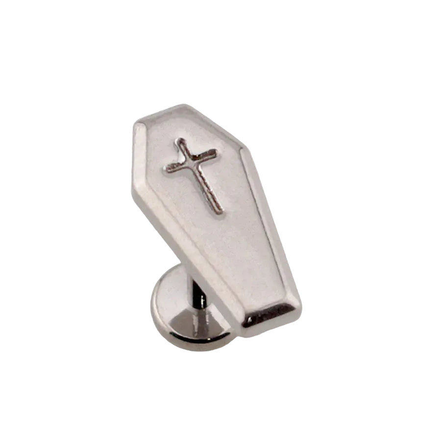 Premium G23 Titanium Coffin Threadless Fancy Flat Back 18g