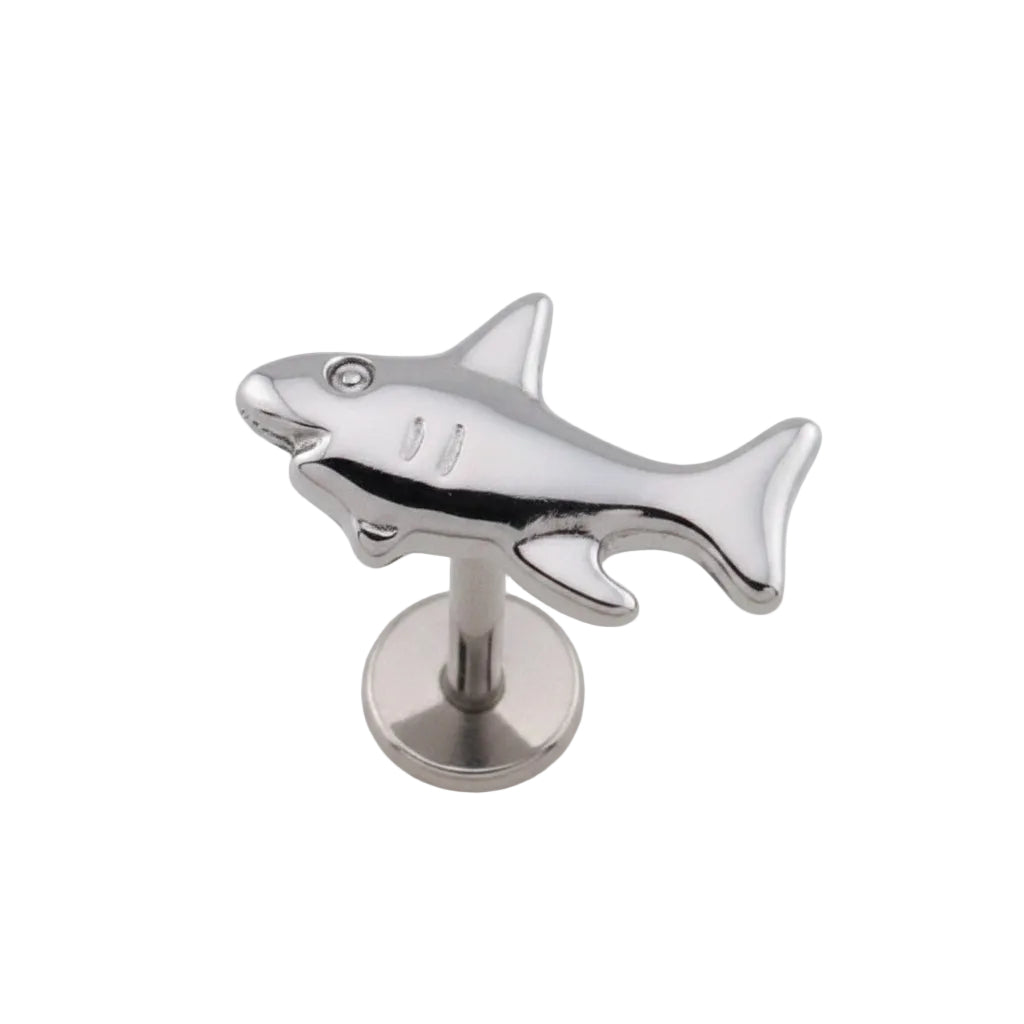 Premium G23 Titanium Shark Threadless Flat Back