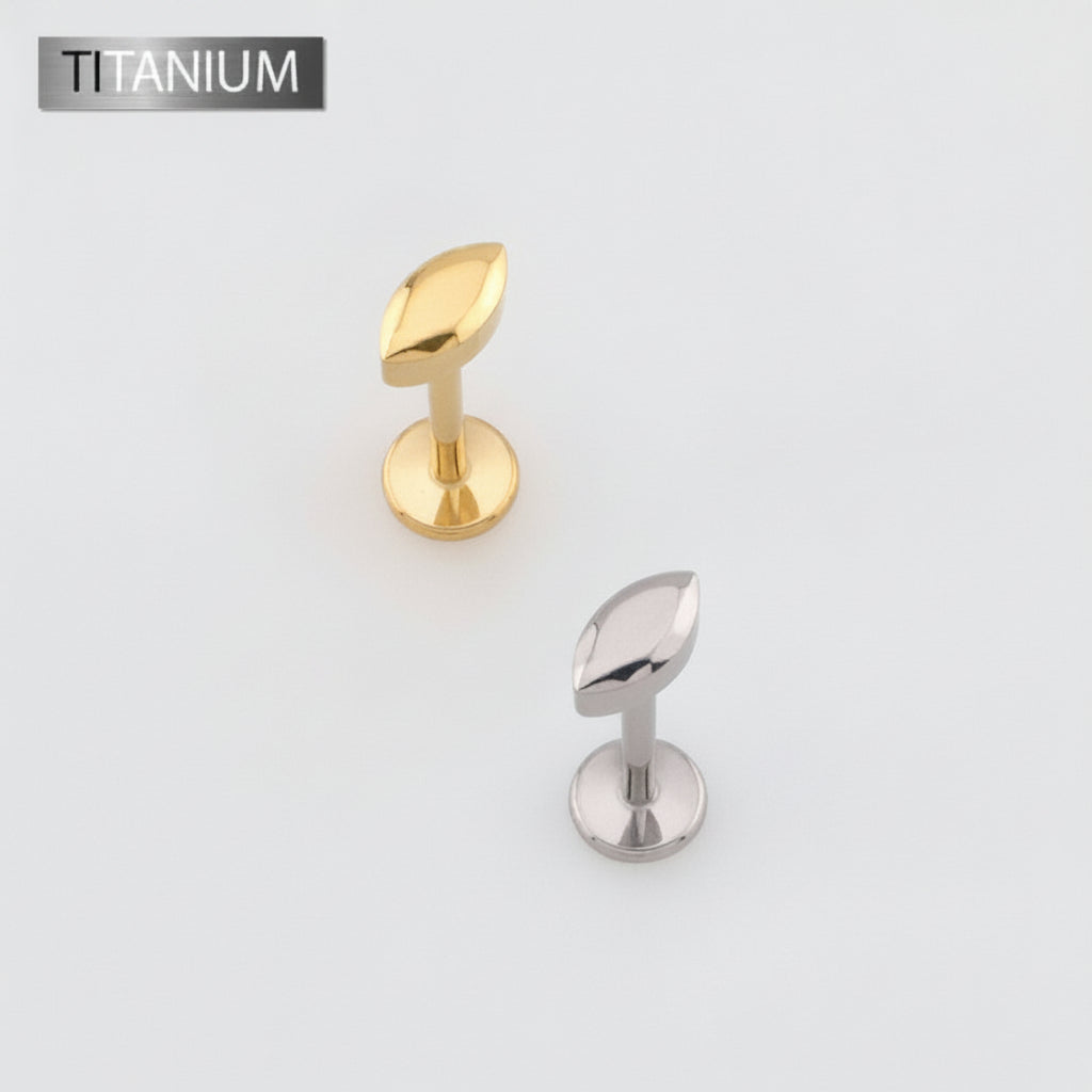 Premium G23 Titanium Marquise Point Threadless Flat Back