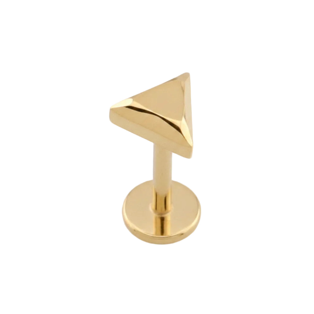 Premium G23 Titanium Solid Triangle Threadless Flat Back