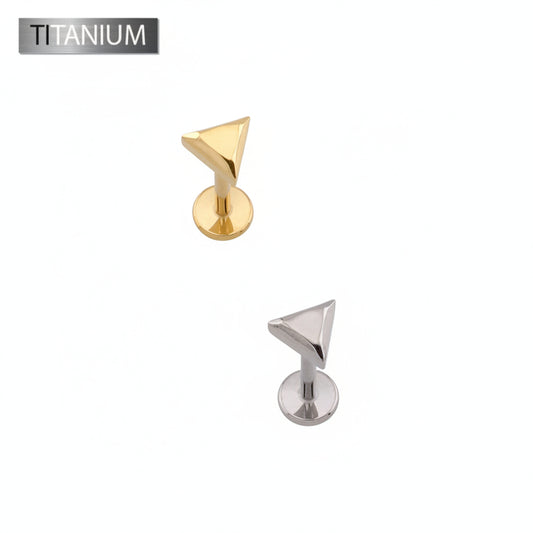Premium G23 Titanium Solid Triangle Threadless Flat Back
