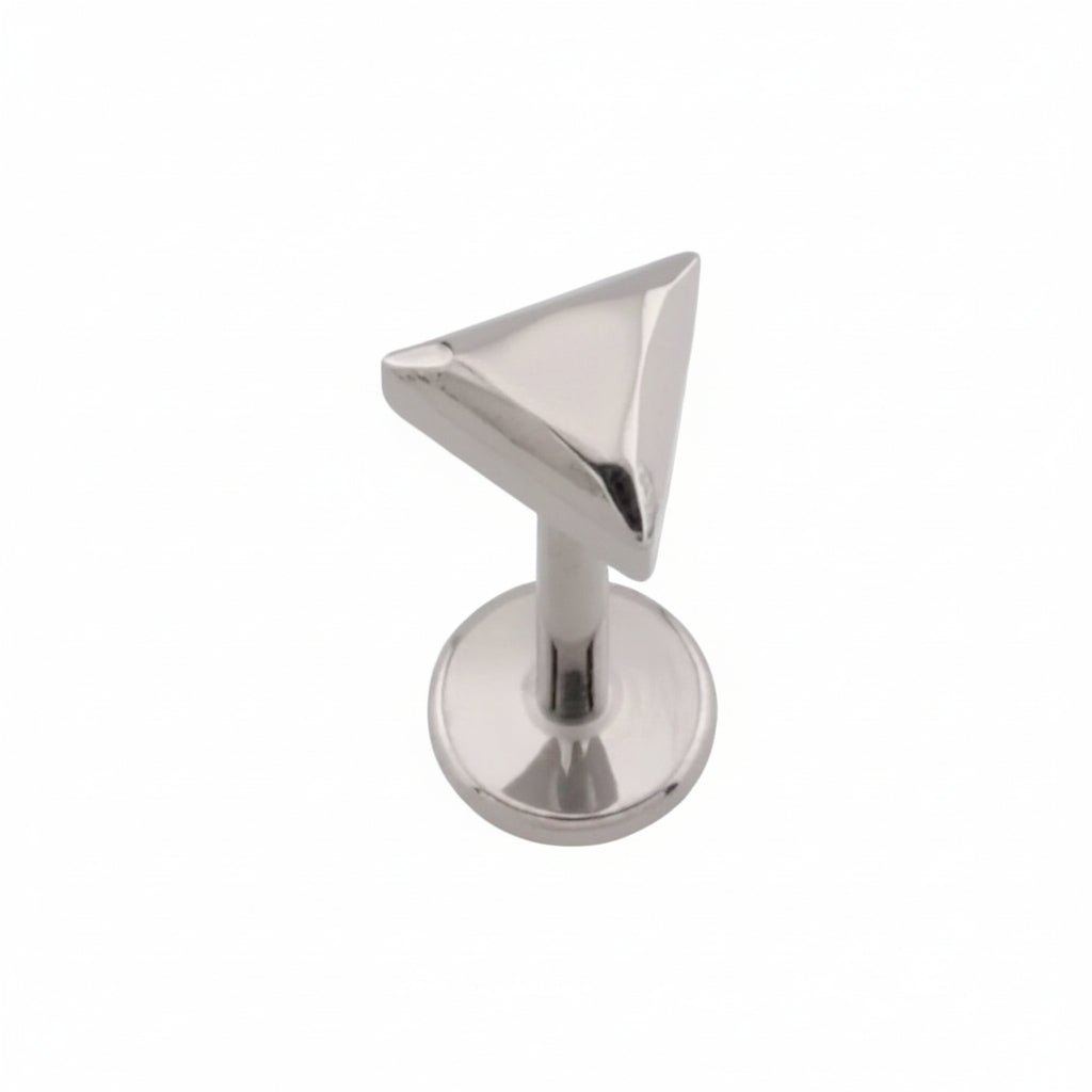 Premium G23 Titanium Solid Triangle Threadless Flat Back