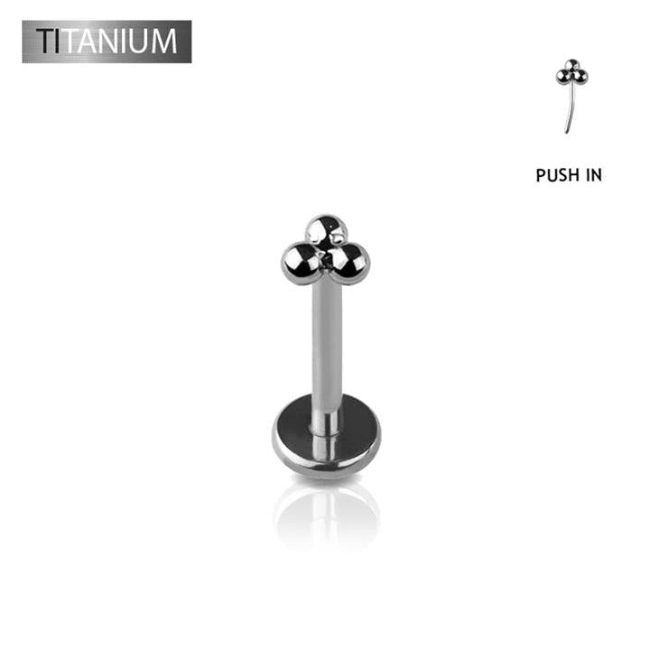 Premium G23 Titanium Fancy Trinity Dotwork Threadless Flat Back