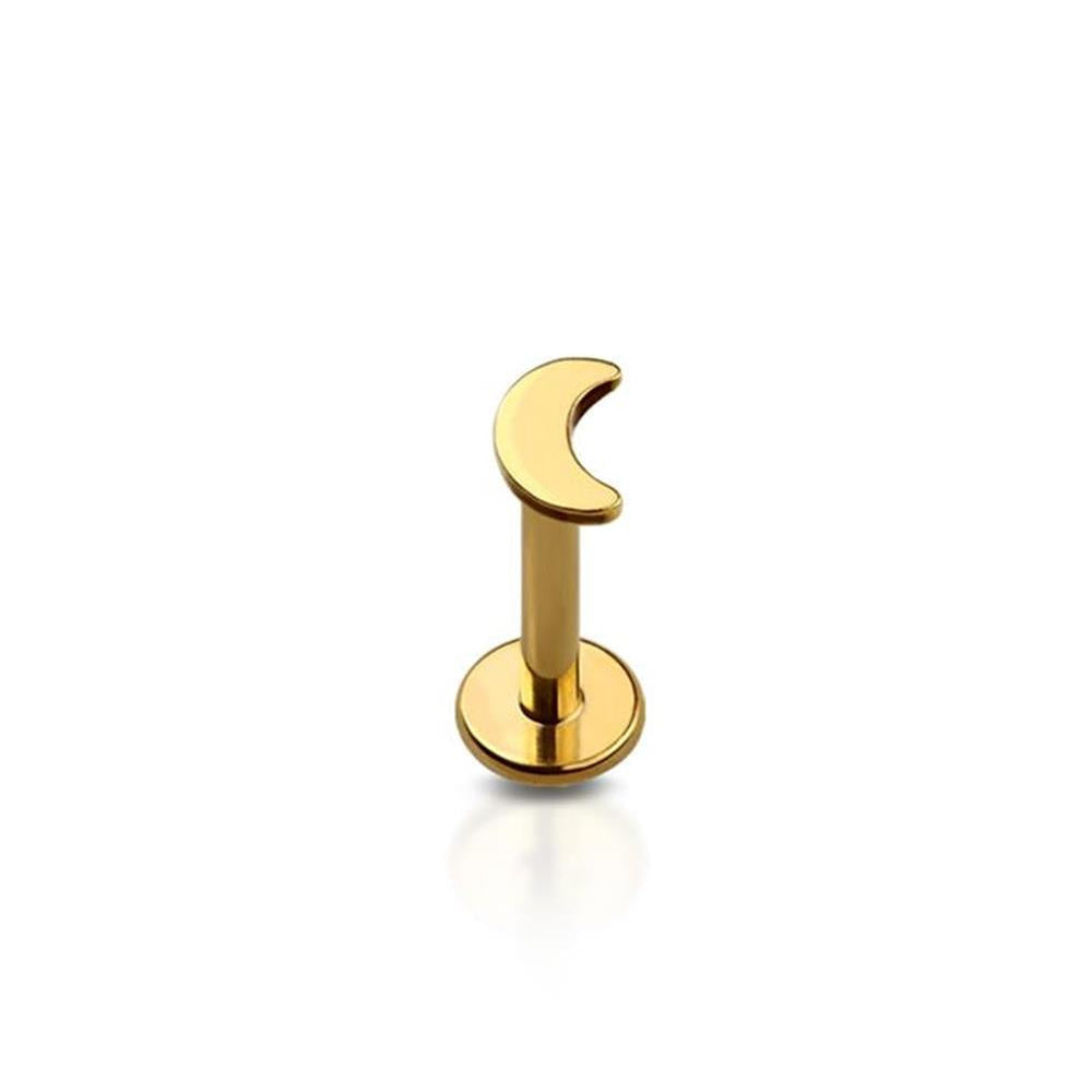 Premium G23 Titanium Moon Threadless Flat Back