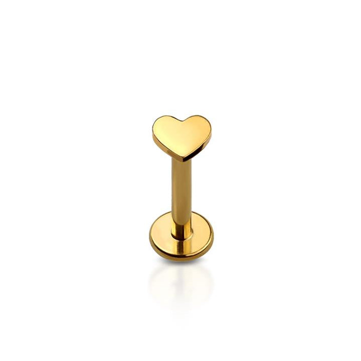 Premium G23 Titanium Heart Threadless Flat Back