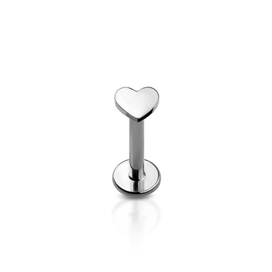 Premium G23 Titanium Heart Threadless Flat Back