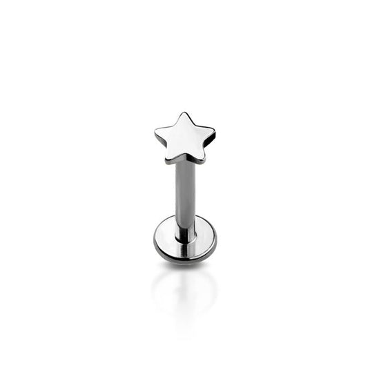 Premium G23 Titanium Star Simple Threadless Flat Back