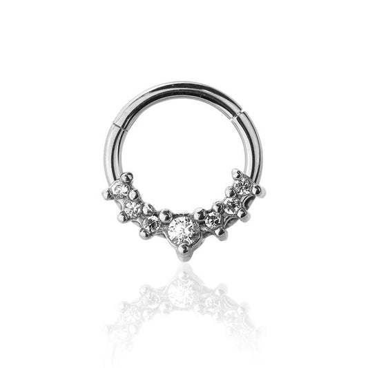 Premium Cluster Claw-Set Crystal Segment Ring 16g