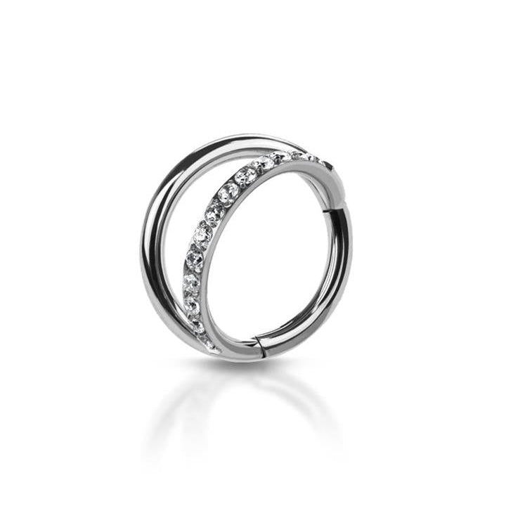 Premium Crystal Edge Double Stack Segment Ring