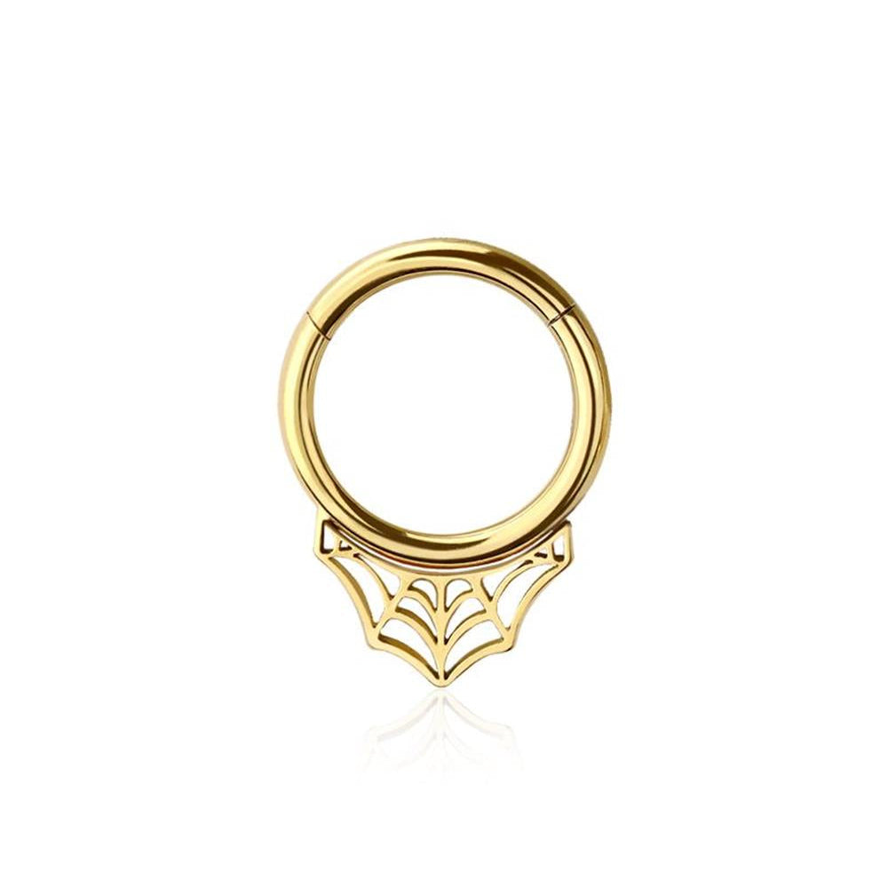 Premium Surgical Steel Spider Web Hinged Segment Ring 16g
