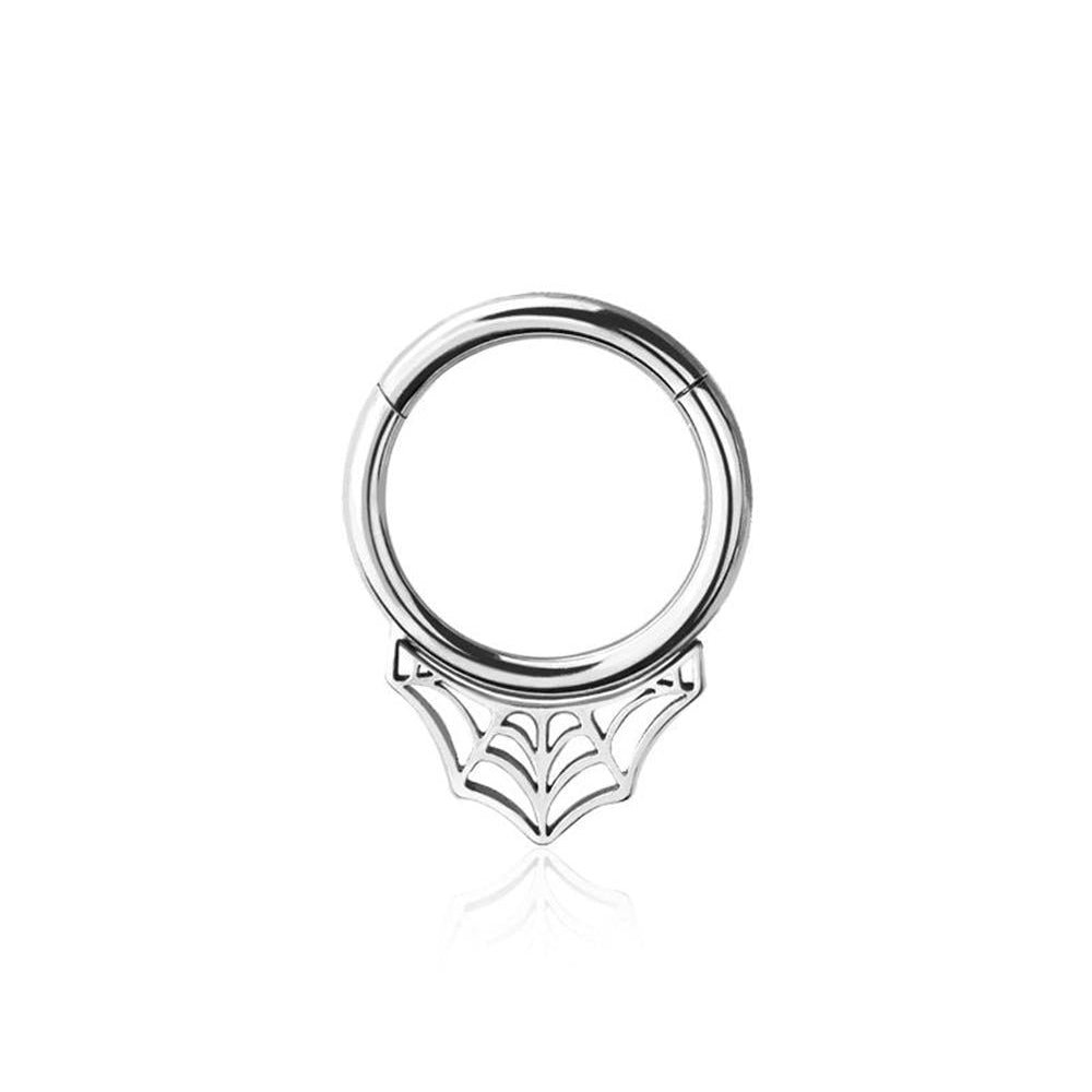 Premium Surgical Steel Spider Web Hinged Segment Ring 16g