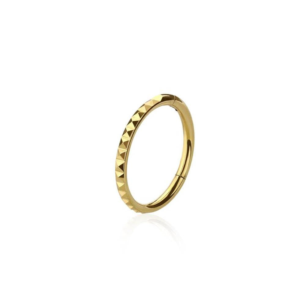 Premium Surgical Steel Pyramid Stud Hinged Segment Ring 16g