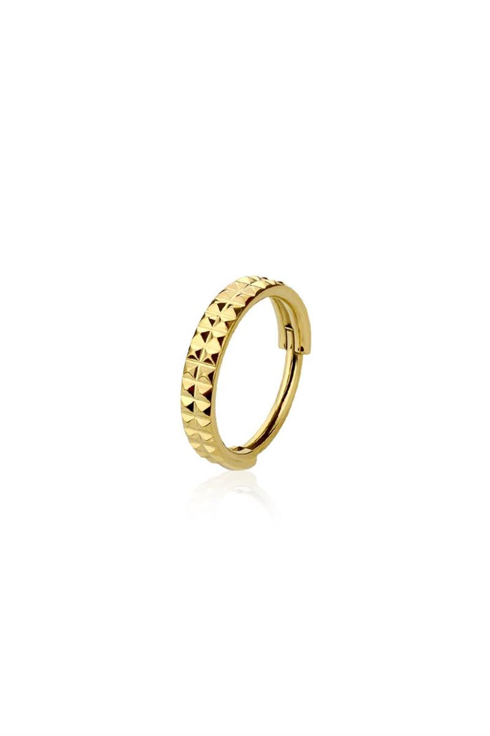 Premium Surgical Steel Double Pyramid Stud Hinged Segment Ring 16g