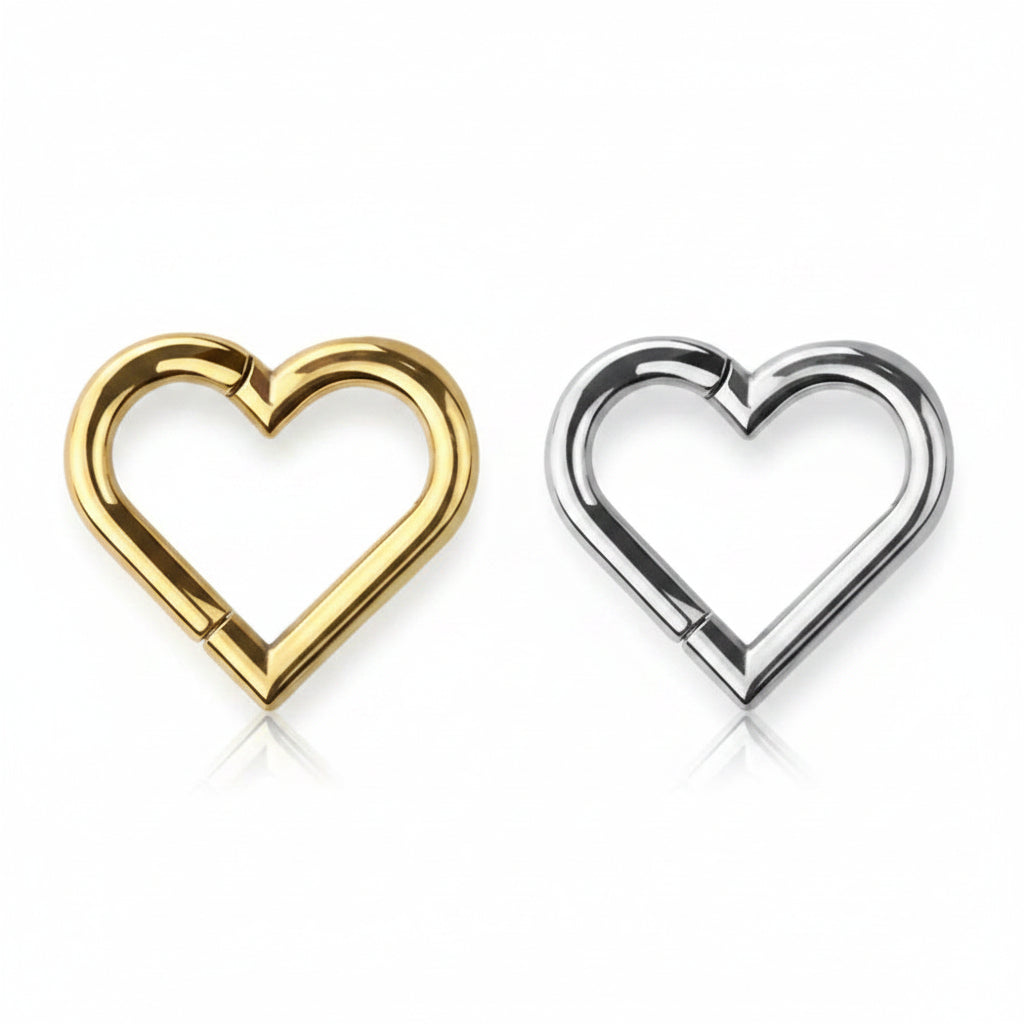 Premium Heart Hinged Segment Ring 16g