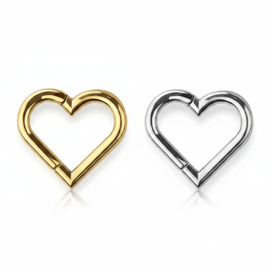 Premium Heart Hinged Segment Ring 16g