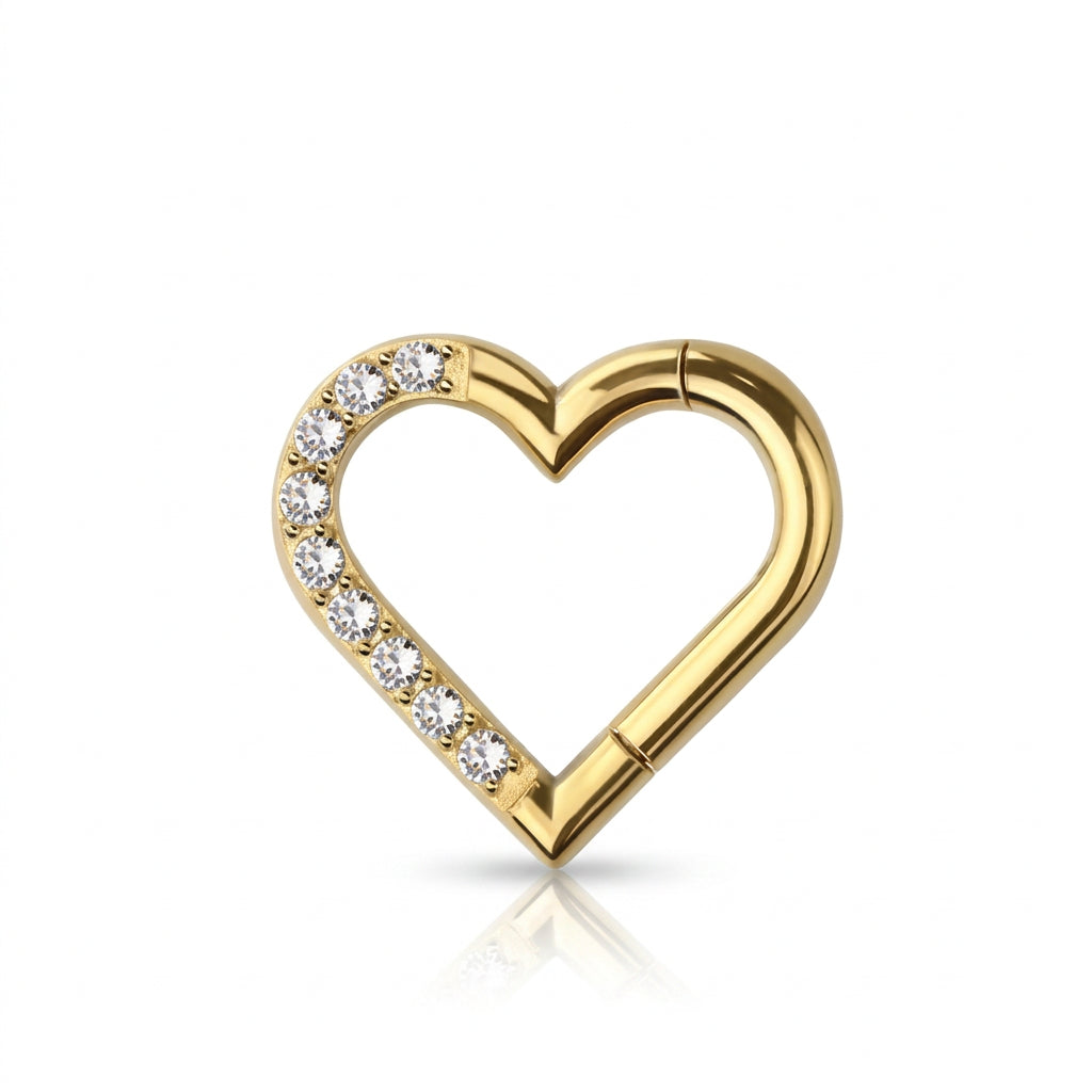 8mm Heart Gold PVD