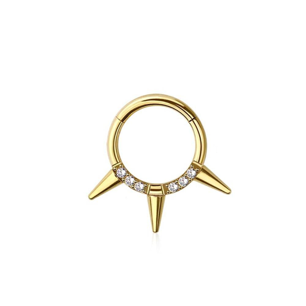 Crystal Spiked Segment Ring 16g