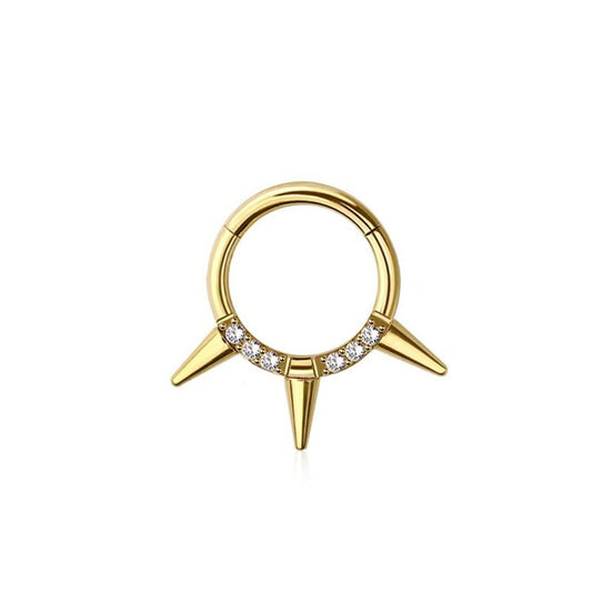Crystal Spiked Segment Ring 16g