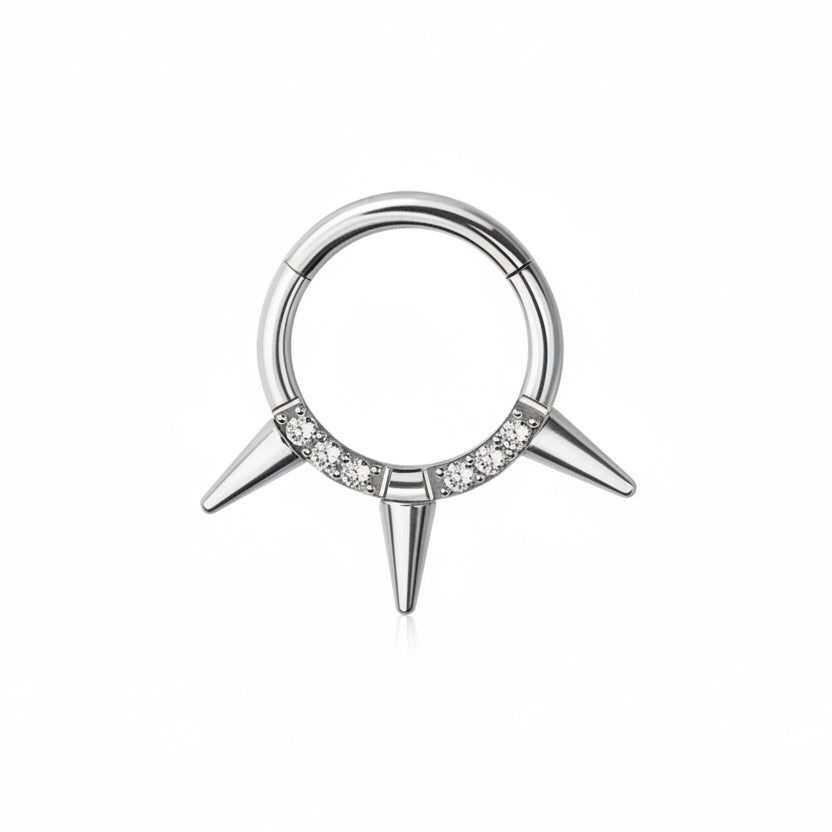 Crystal Spiked Segment Ring 16g
