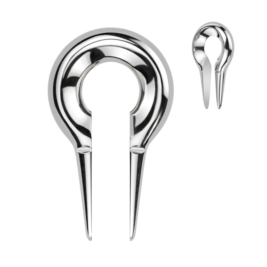 Gold Double Prong Keyhole Ear Weights 2g - 00g