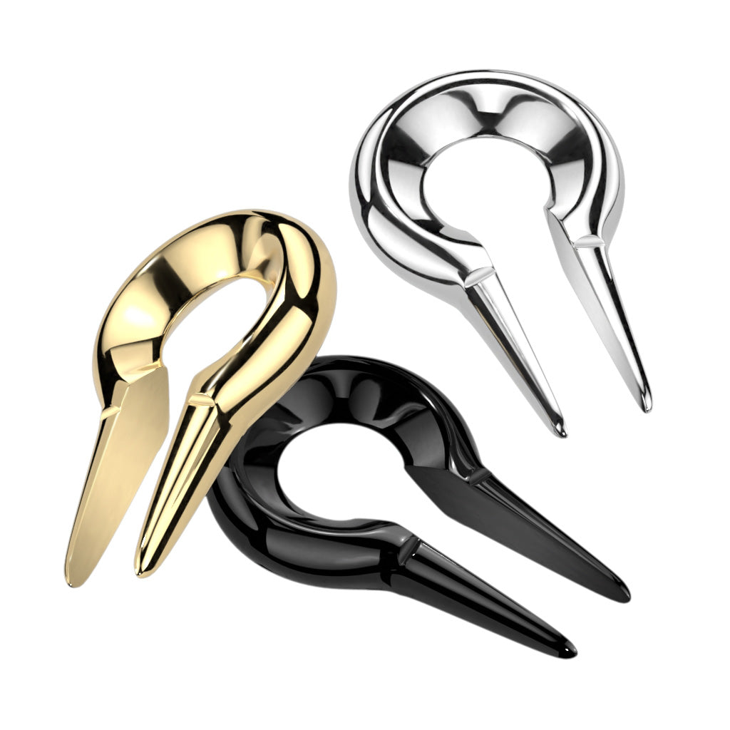 Gold Double Prong Keyhole Ear Weights 2g - 00g