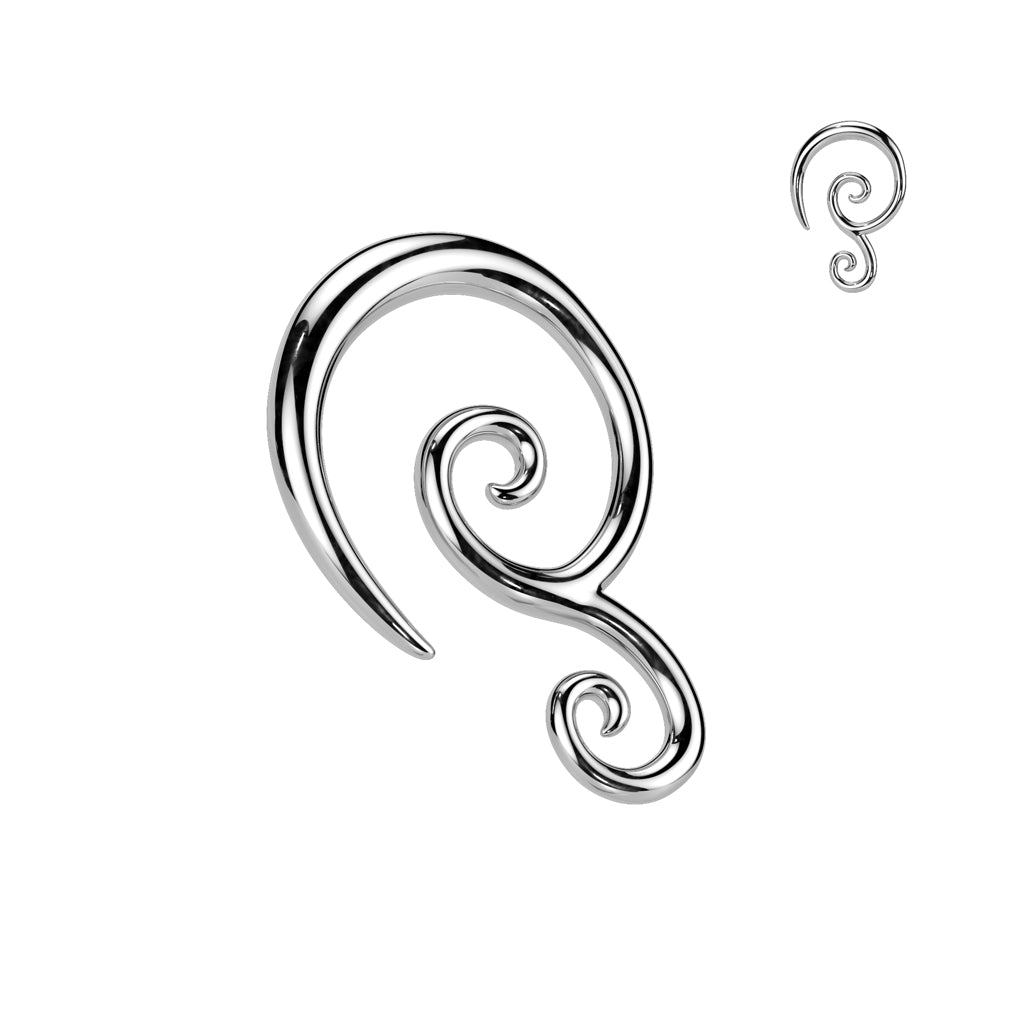 Surgical Steel Double Spiral Tapers  14g - 6g
