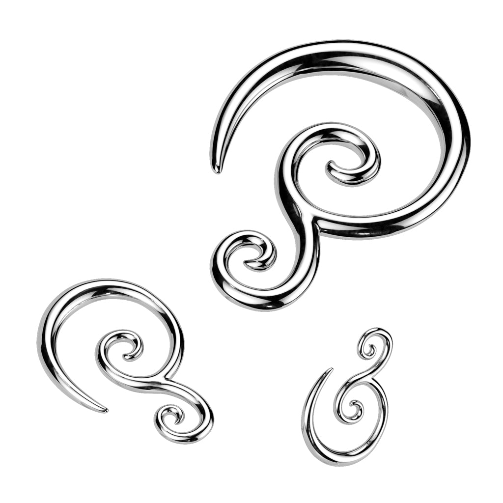 Surgical Steel Double Spiral Tapers  14g - 6g