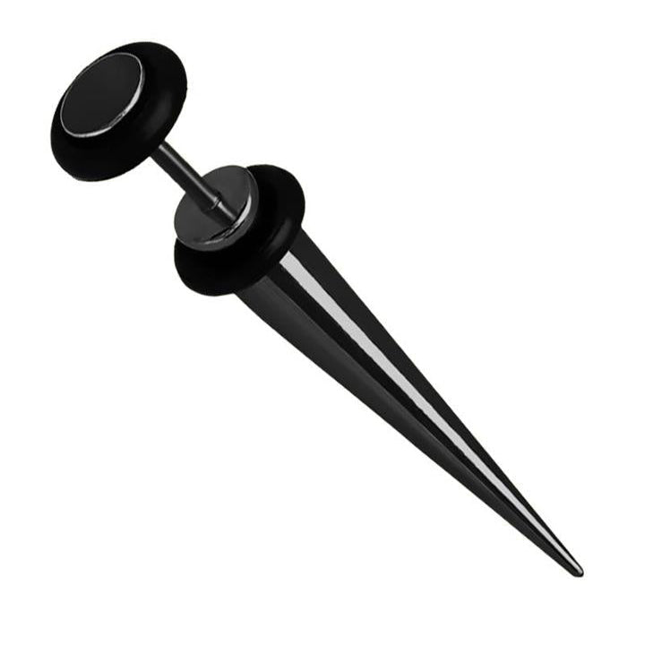 PVD Surgical Steel + O-Rings Faux Tapers 16g