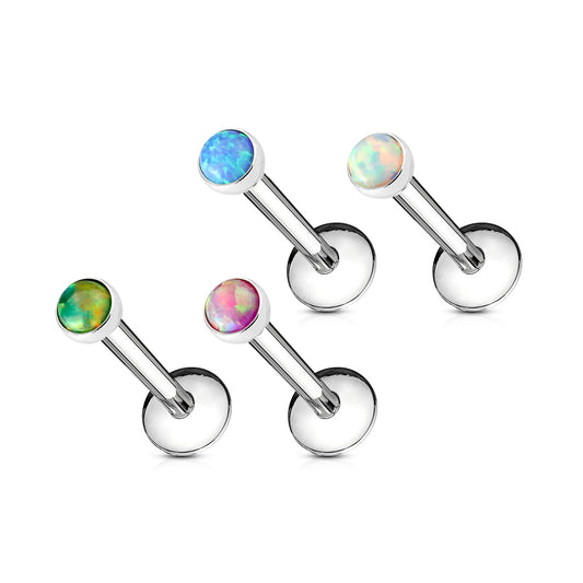 PREMIUM Surgical Steel + Opal Flat Back 16g