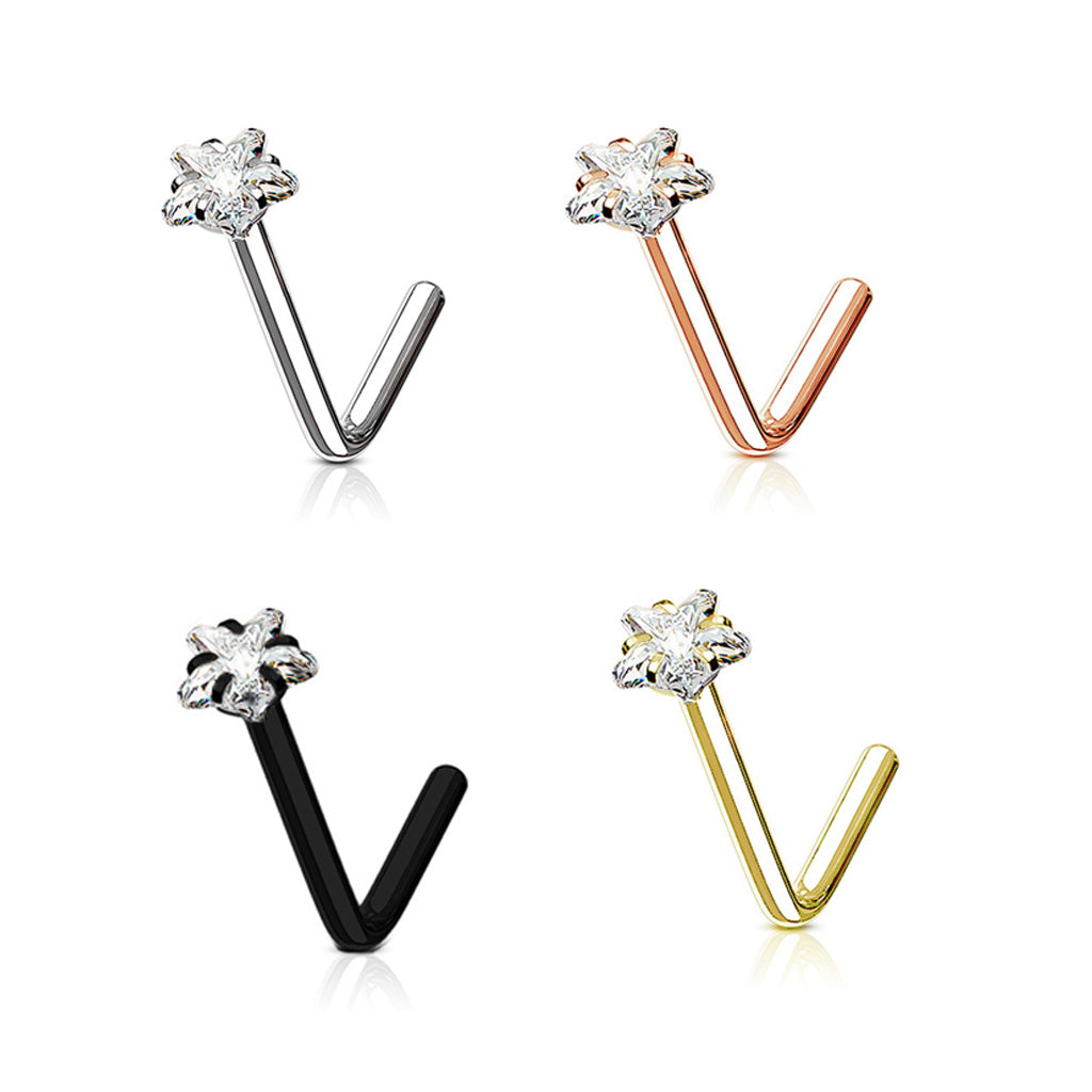 Premium Star Claw-Set Crystal Nose Pin 18g