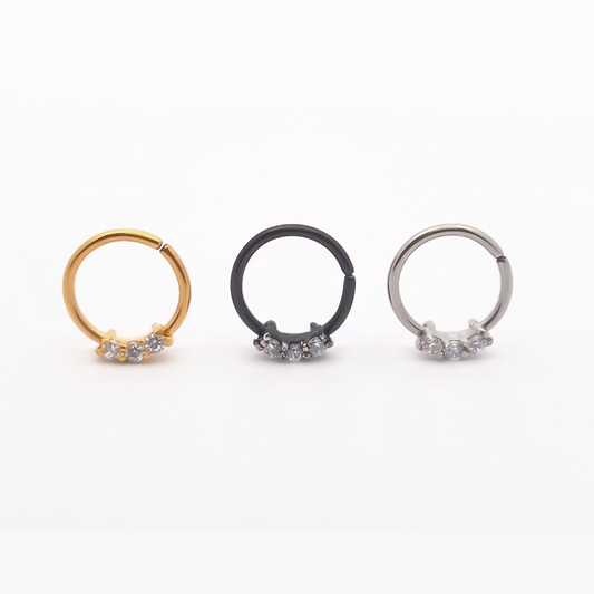 3 Claw-Set Crystal Bendable Ring 16g