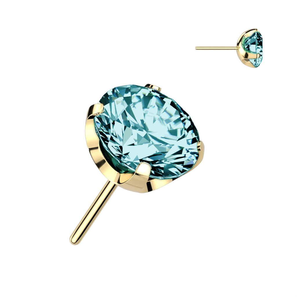 Premium G23 Titanium Flat Claw-set Luxe Threadless Top