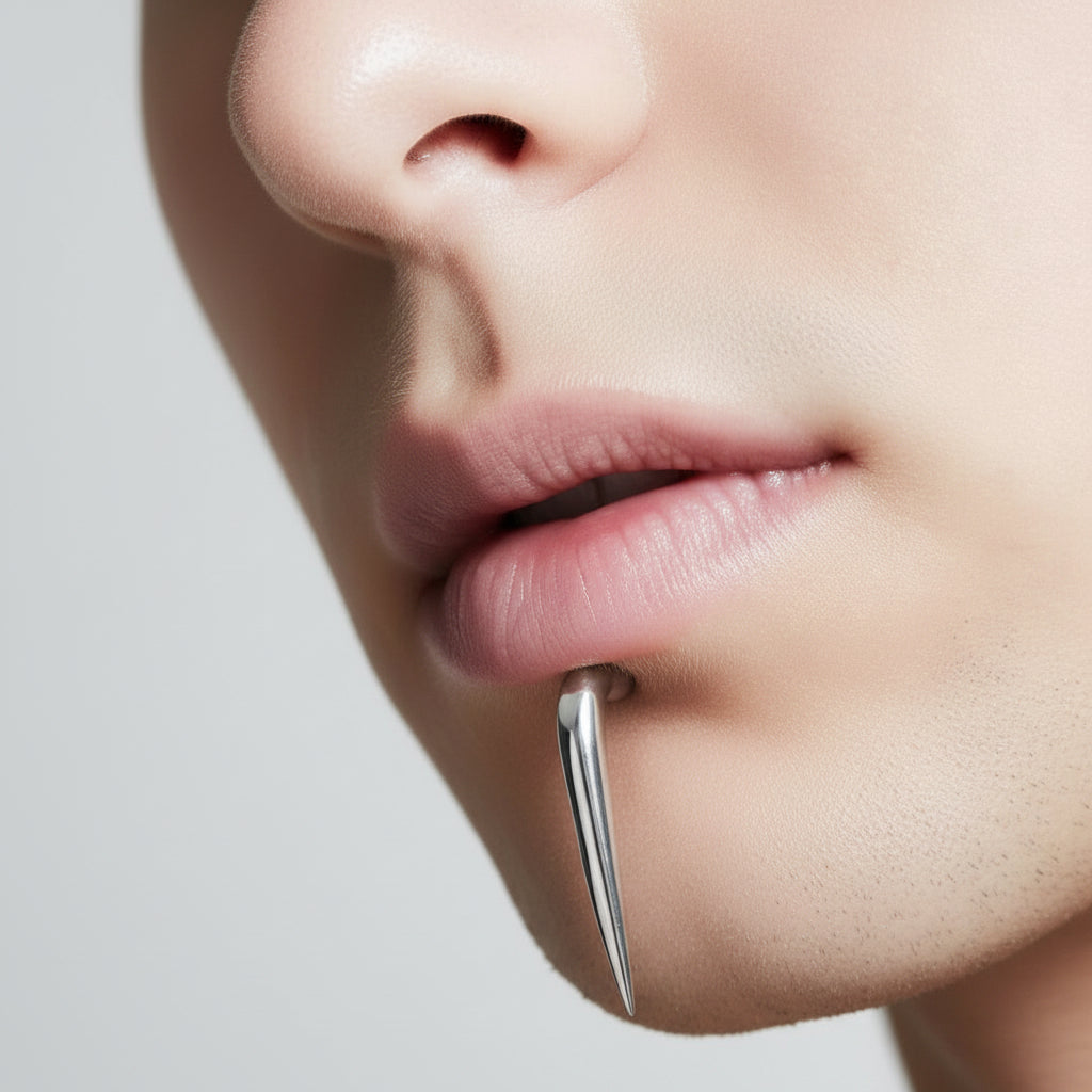 Surgical Steel Tribal Straight Disturbed Flat Back 14g