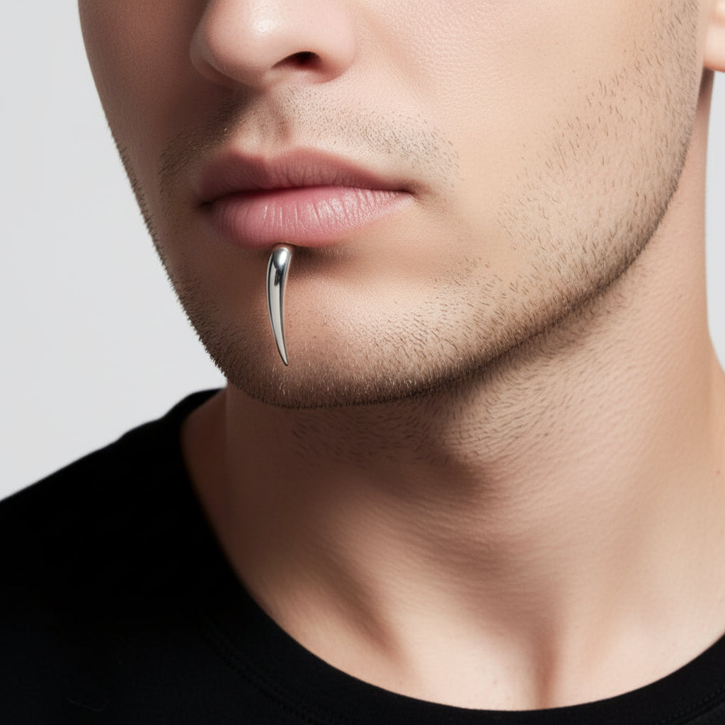 Surgical Steel Tribal Curved Disturbed Flat Back 14g