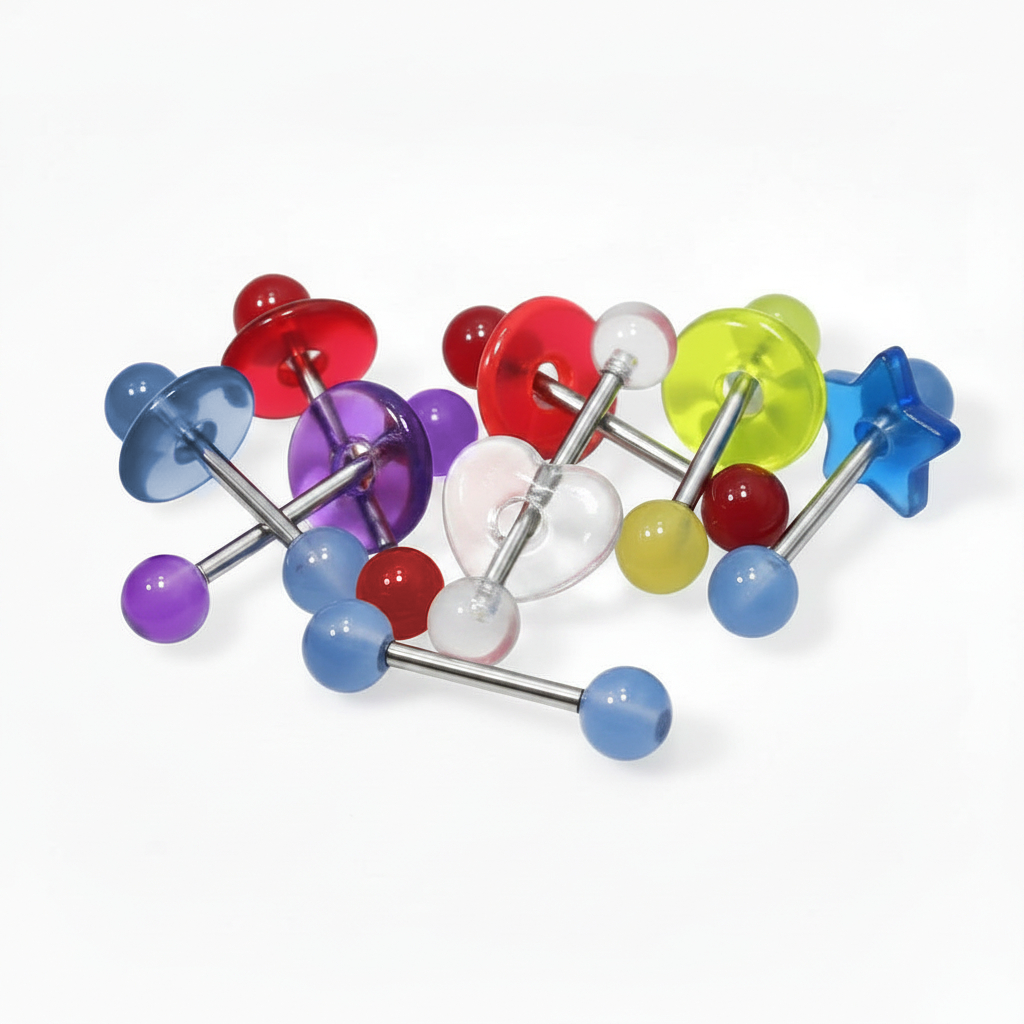 Lucite Donut Tongue Barbell 14g