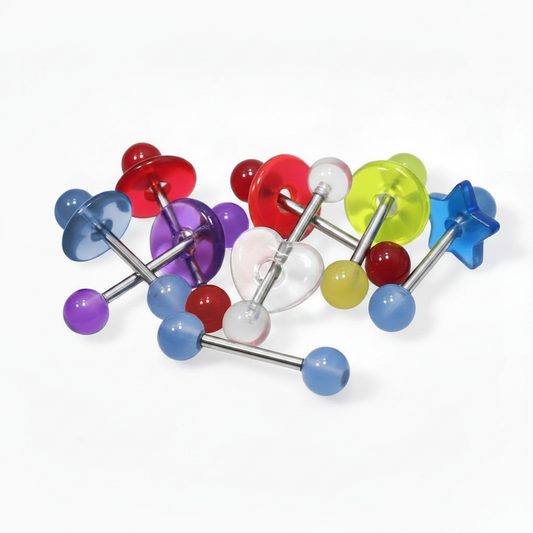Lucite Donut Tongue Barbell 14g
