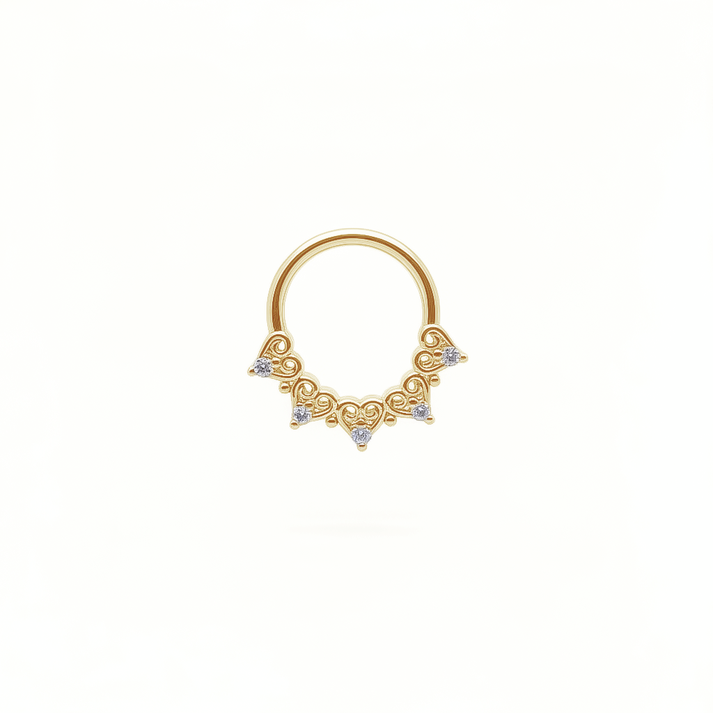 5 Hearts + Claw-Set Crystal Bendable Ring 16g