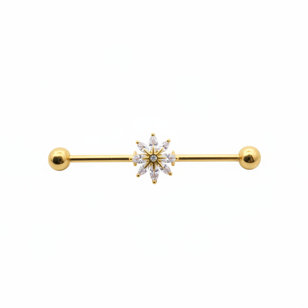Stellar Crystal Fancy Industrial Barbell 14g