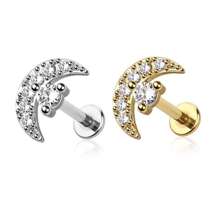 Pavé-Set Crystal Moon Flat Back 16g