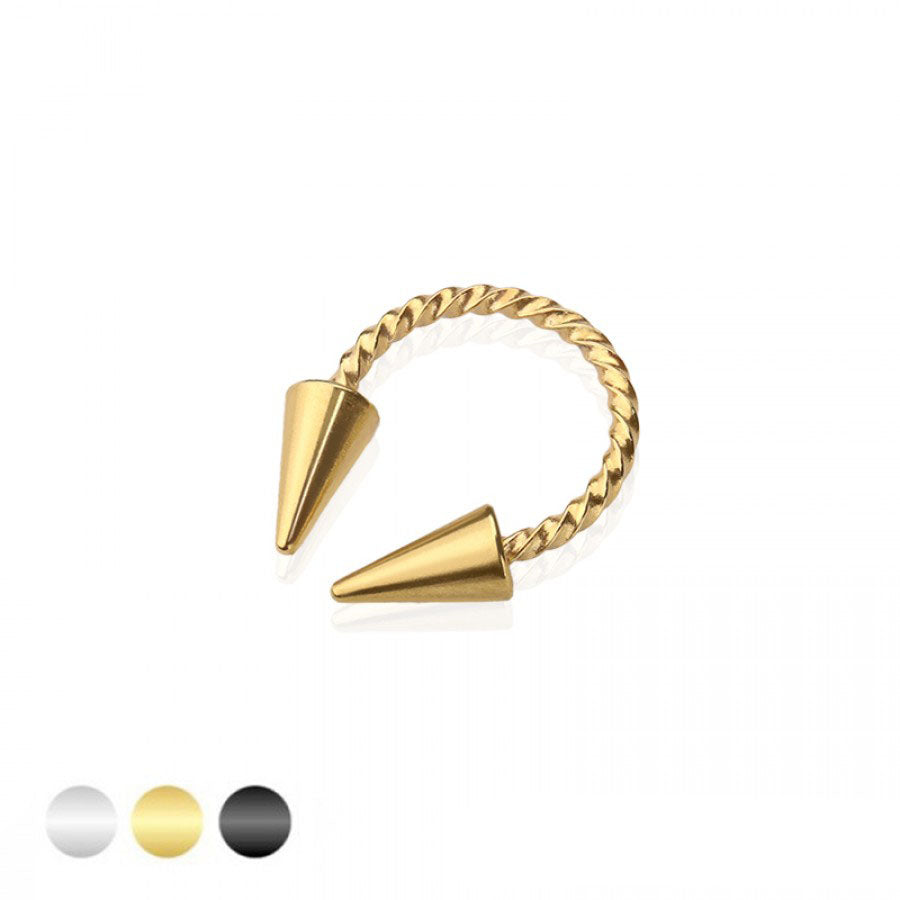 Premium PVD Braided Spike Circular Barbell 16g