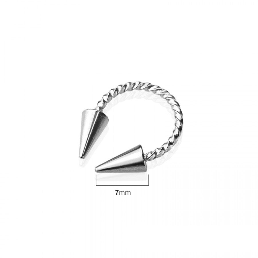 Premium PVD Braided Spike Circular Barbell 16g
