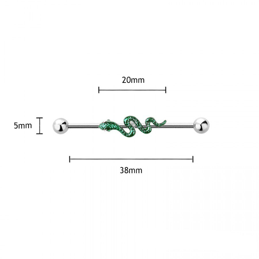 Slithering Snake Industrial Barbell 14g
