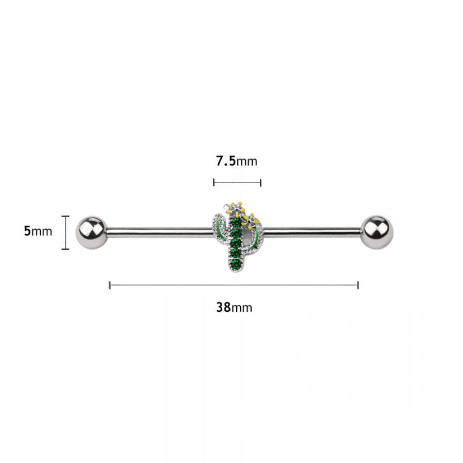 Blooming Cactus Industrial Barbell 14g