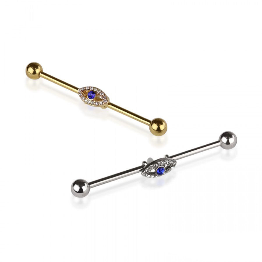 Blue Oval Halo Industrial Barbell 14g