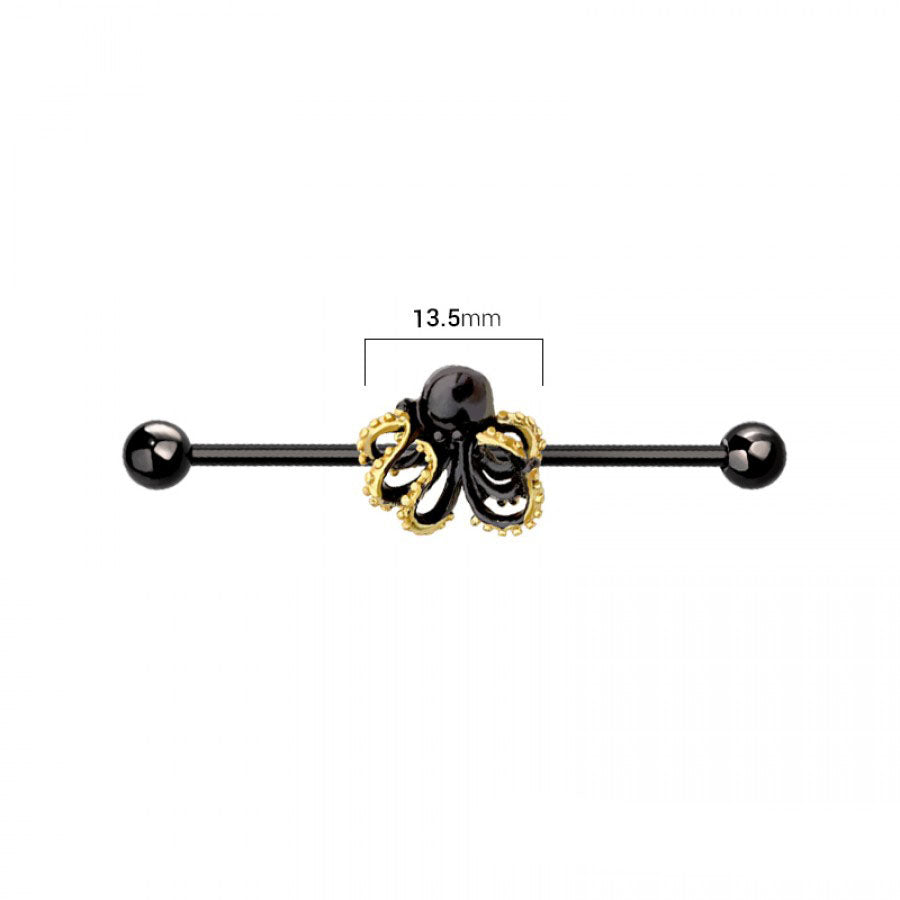 Blackline Octopus Industrial Barbell 14G