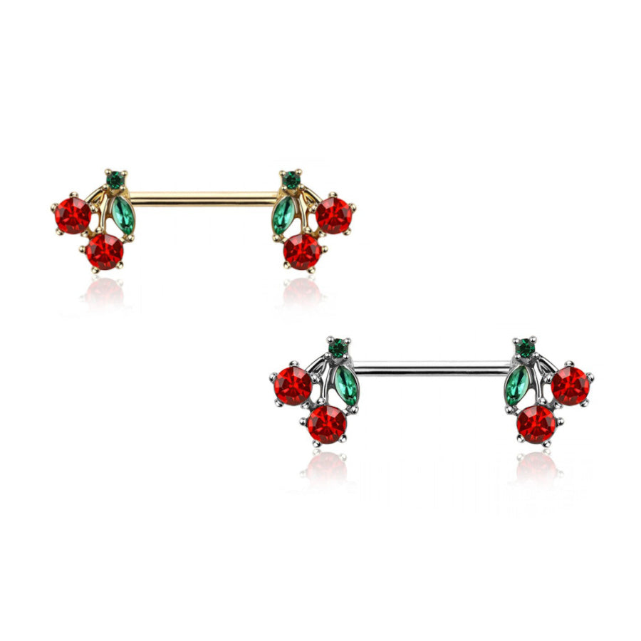 Crystal Cherry Bomb Nipple Barbell 14g